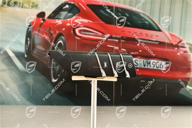 Tastenfeld, start stop / Elektrisches Rollo an Heckscheibe / Spurwechselwarnung , Mattschwarz/hochglanzchrom