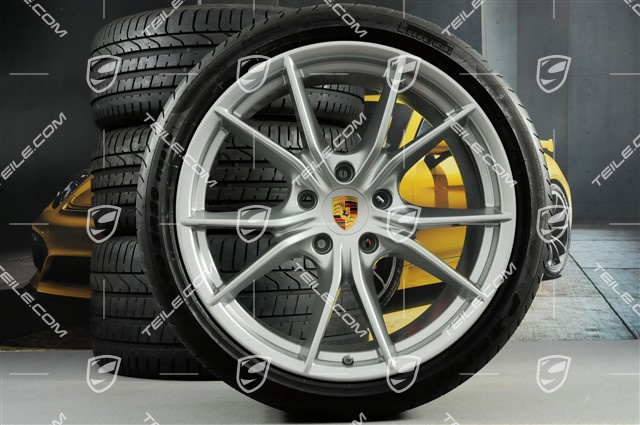 20-inch summer wheels set Carrera S IV, rims 8,5 J x 20 ET49 + 11,5 J x 20 ET56 + NEW summer tyres 245/35 ZR20 + 305/30 ZR20, with TPMS