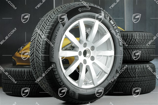 19-inch Cayenne S winter wheel set, rims 8,5J x 19 ET47 + 9,5J x 19 ET54 + Michelin winter tyres 255/55 R19 + 275/50 R19, with TPMS