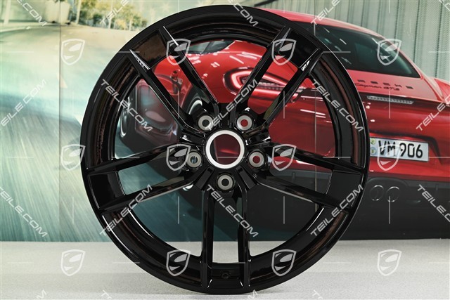 20"+21" Carrera Exclusive Design wheel rim set, rims 8.5J x 20 ET50 + 11.5J x 21 ET79, black high gloss