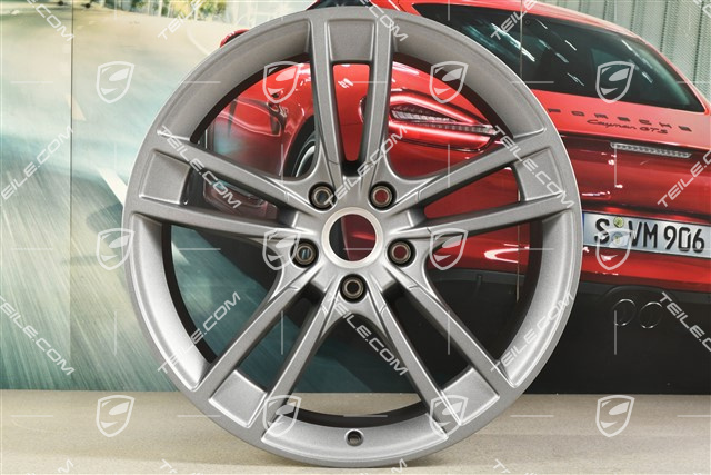 21-inch wheel rim, Cayenne Turbo Design, 11J x 21 ET58, Vesuvgrau