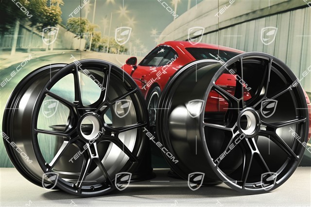 20+21 -inch GT3 wheel rim set, 9,5J x 20 ET46 + 12J x 21 ET45, black satin mat