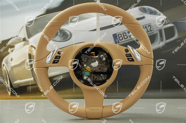 Steering wheel, smooth leather, sand beige, PDK