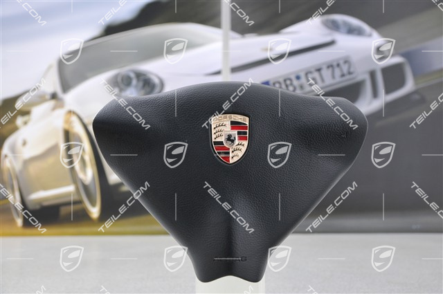 Airbag, 3-Speichen, Kunststoff, schwarz, mit farbigem Wappen Airbag, 3-Speichen, Kunststoff, schwarz, mit farbigem Wappen