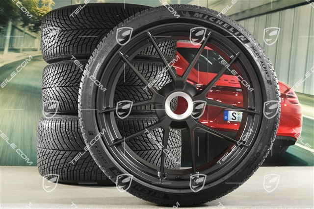 20"+21" Carrera GTS winter wheel set, with central locking, wheel rims 8,5J x 20 ET50 + 11J x 21 ET82 + Michelin winter tyres 245/35 R20 + 305/30 R21, with TPMS, Anthracite Grey