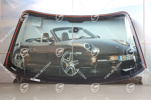 Windscreen, Convertible, tinted, upper part: dark green