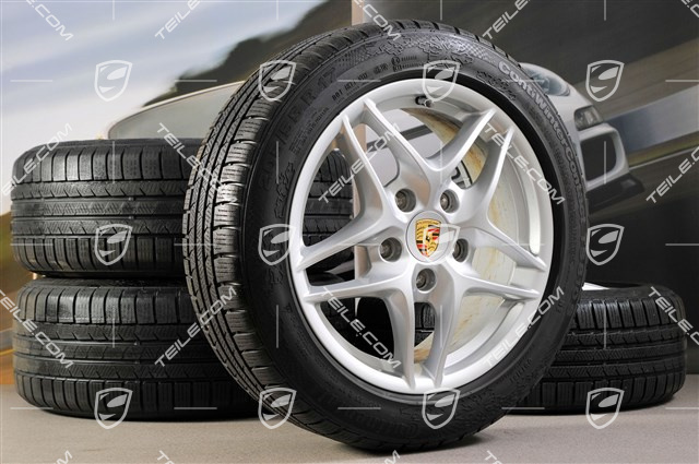 17-inch Boxster III winter wheel set, front wheels 7J x 17 ET55 + rear 8,5J x 17 ET40, tyres 205/55 R17 + 235/50 R17, without TPM