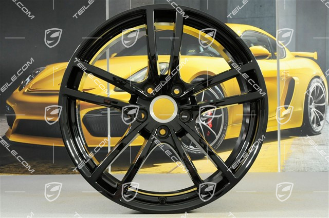 21" Komplet felg Cayenne Turbo, 11J x 21 ET58 + 9,5J x 21 ET46, czarny / wysoki połysk