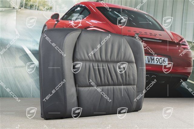 Back seat backrest, Draped leather, metropole blue, Coupe, L