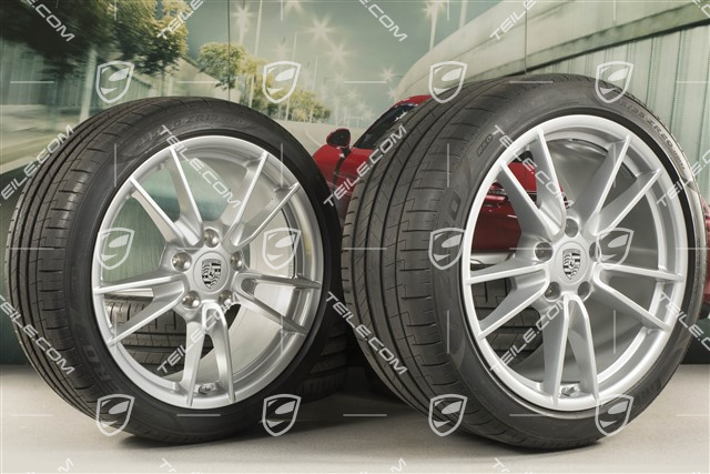 19-/20-inch Carrera summer wheel set, wheel rims 8,5J x 19 ET52 + 11,5J x 20 ET67 + Pirelli summer tyres 235/40 R19 + 295/35 R20, with TPM