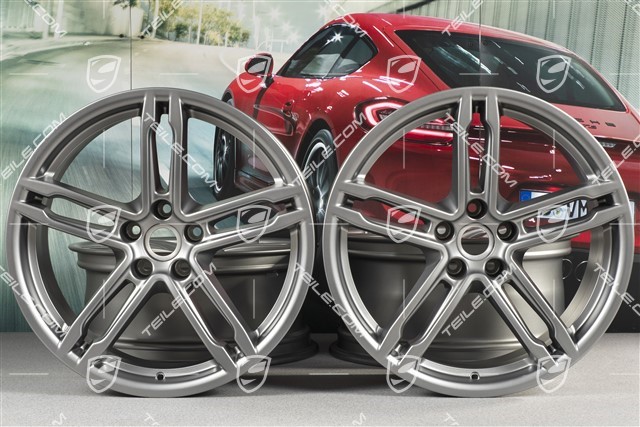 19" Felgensatz Macan Turbo/Sport Design, 8,5J x 19 ET21 + 9J x 19 ET21, platinum seidenmatt