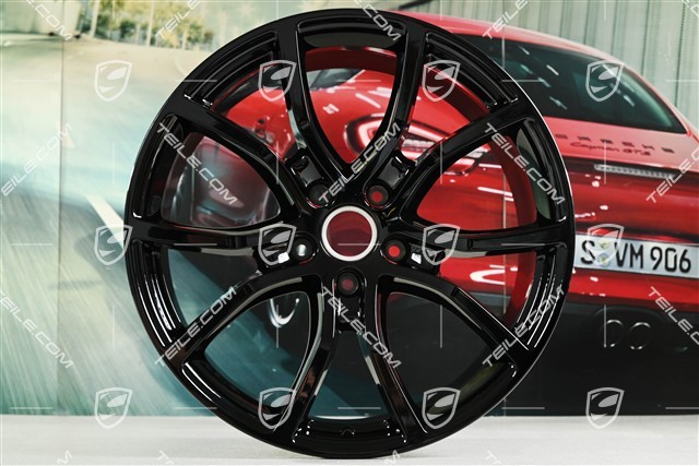 21-inch wheel rim set Cayenne Exclusive Design, 11J x 21 ET49 + 9,5J x 21 ET46, for Cayenne Coupé, black high gloss