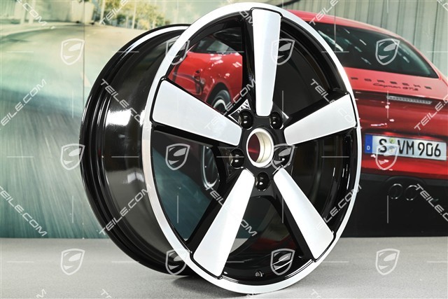 21" Carrera Classic Felge, 11,5J x 21 ET79, schwarz hochglanz, poliert