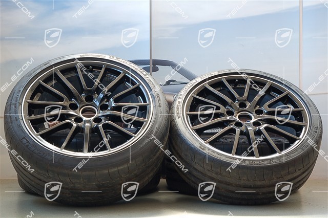19-inch Sport Design summer wheel set, wheels 8J x 19 ET57 + 9,5J x 19 ET46 + NEW summer tyres 235/35 ZR19 + 265/35 ZR19, black high gloss