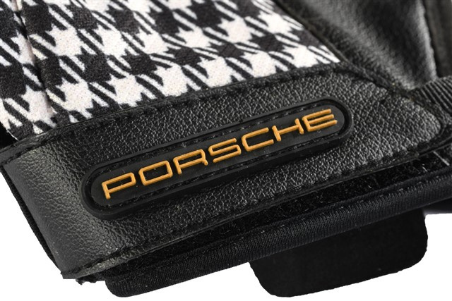 Porsche Classic Assembly gloves, Pepita / houndstooth, black, size 10