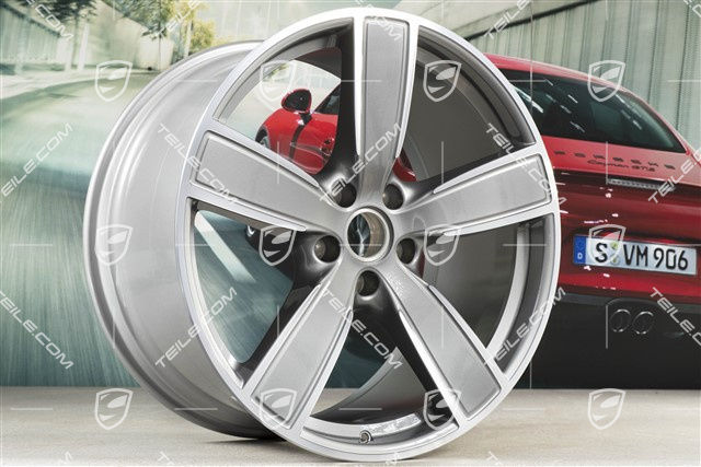 22-inch wheel rim set, Cayenne Sport Classic, 10J x 22 ET48 + 11,5J x 22 ET61, Platinum Silver