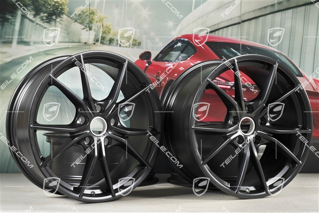 20" Komplet felg Carrera S IV, 8J x 20 ET57 + 10J x 20 ET45, czarny satynowy półmat