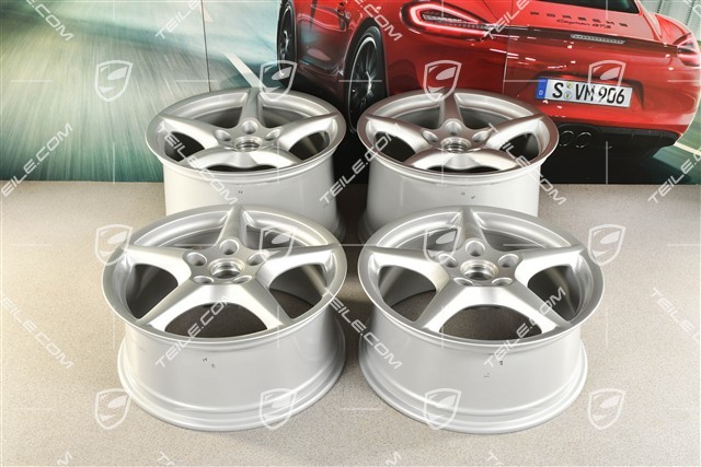 18" Komplet felg Carrera III, 8J x 18 ET57 + 11J x 18 ET51, C4 / C4S