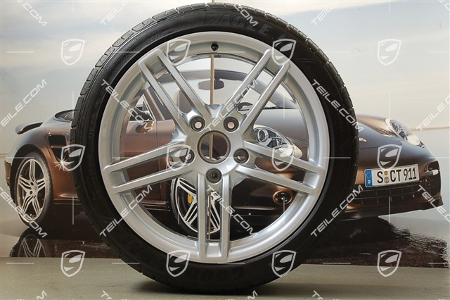 19-inch Carrera summer wheel set, 8,5J x 19 ET54 + 11J x 19 ET69, summer tyres 235/40 R19 + 285/35 R19