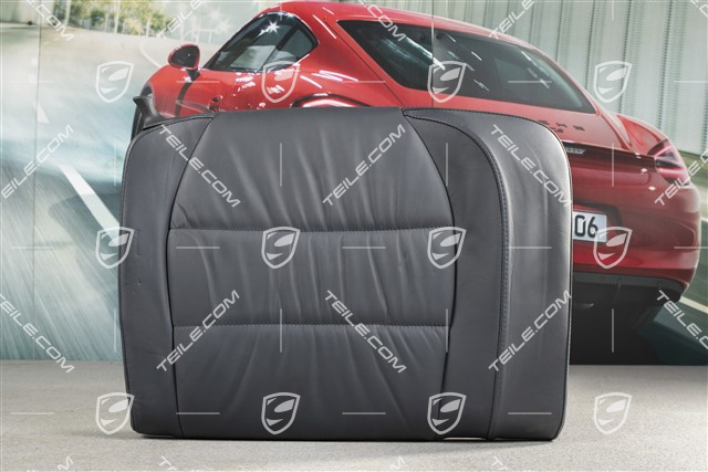 Back seat backrest, Draped leather, metropole blue, Coupe, R