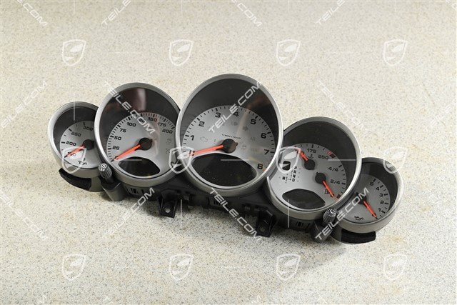 Kombiinstrument / Tacho, PDK-Getriebe, Zifferblätter in Silber, USA Version