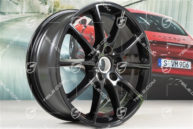20-inch Cayenne Design wheel rim set, 10,5J x 20 ET64 + 9J x 20 ET50, black high gloss