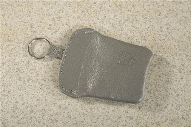 Key Case / Key pouch, Classic grey, leather, Porsche 911 70's to 90's