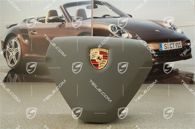 Airbag, 3-Speichen, Leder, steingrau