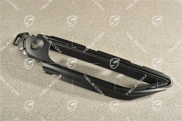 Turbo, Front bumper, side ventilation grille, lower, Black matte, R