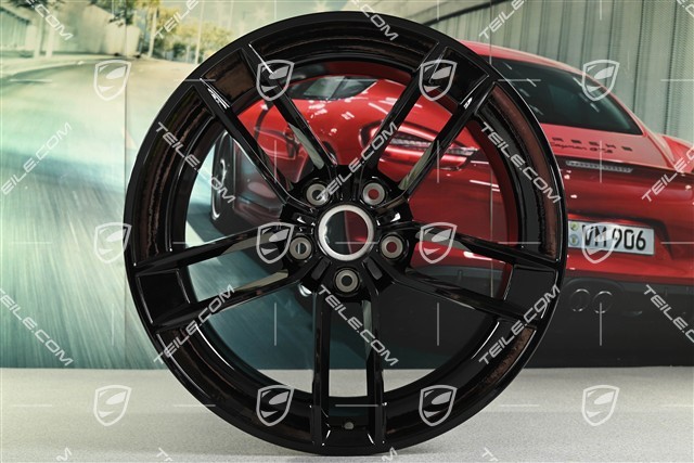 20"+21" Carrera Exclusive Design wheel rim set, rims 8.5J x 20 ET50 + 11.5J x 21 ET79, black high gloss