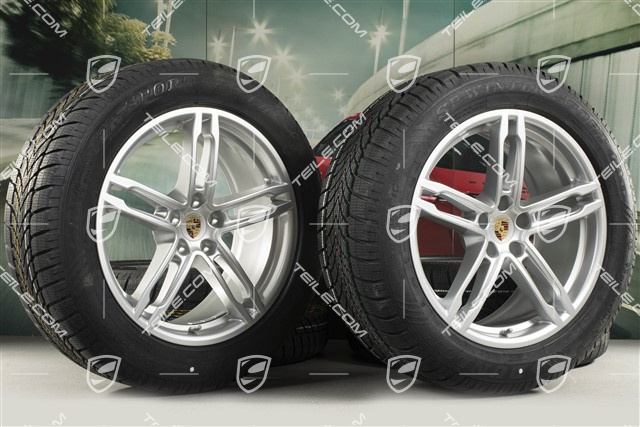 19" "Macan Sport" Winterräder Satz, Felgen 8,5J x 19 ET21 + 9J x 19 ET21, Dunlop Winterreifen 235/55 R19 + 255/50 R19, mit RDK-Sensoren