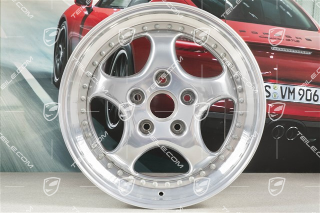 18-inch Alloy wheel rim set, Turbo 3.6, 10J x 18 ET61 + 8J x 18 ET52, Speedline, polished