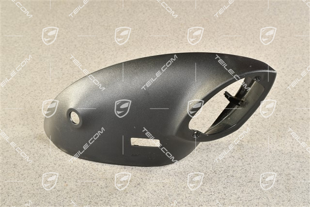Spiegelgehäuse / Spiegel, Blende unten mit Real Top View, Schwarz matt, L