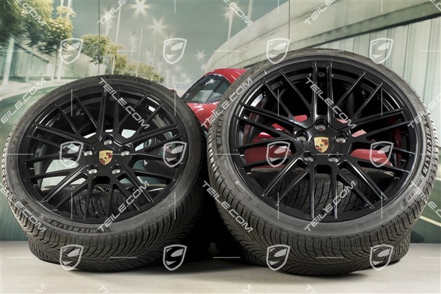 20"+21" Turbo V Winterräder Satz, Felgen 8,5J x 20 ET40 + 11J x 21 ET66 + NEUE Winterreifen 245/35 R20 + 305/30 R21