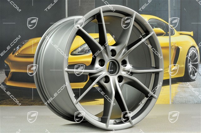 20-inch wheel rim set Carrera S IV, 8,5J x 20 ET49 + 11J x 20 ET56, for winter wheels, C4/C4S/GTS, Platinum satin-mat