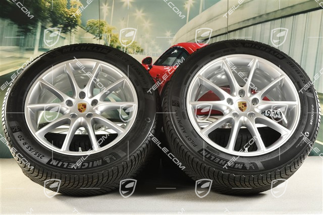 20-inch Cayenne Design winter wheel set, rims 9J x 20 ET50 + 10,5J x 20 ET64 + Michelin winter tyres 255/55 R20 + 295/45 R20, with TPMS