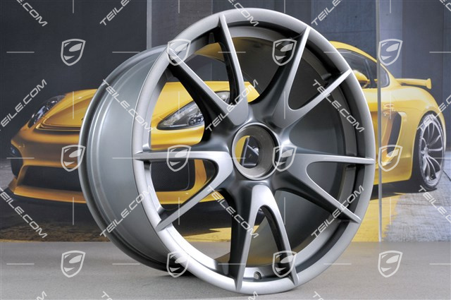 19-inch GT3 wheel, central locking, 12J x 19 ET63, titanium metallic