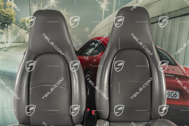 Seats, el. adjustable, leather, Grey, set (L+R)