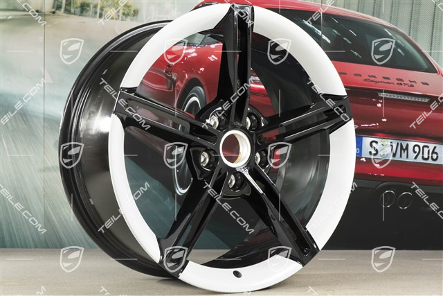 21" Felge Mission E Design, 9,5J x 21 ET60, schwarz hochglanz/Carraraweiss metallic