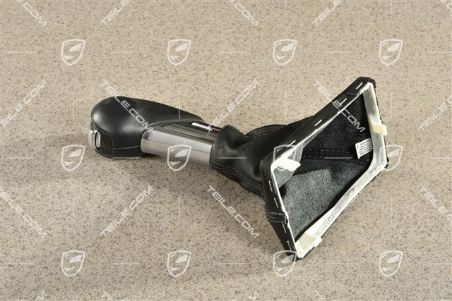 PDK Shift lever / gear shift knob with leather gaiter / sleeve, Black