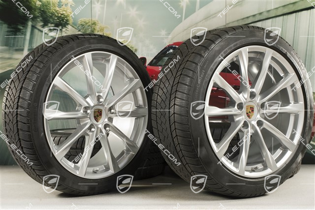 19-inch Boxster S winter wheels set, rims 8J x 19 ET57 + 10J x 19 ET45 + Continental WinterContact TS 830P winter tires 235/40 R19 +265/40 R19, DOT/prod.year 2018, tyres profile 7mm