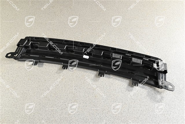 Trim, upper / rear, Porsche logo, black high gloss