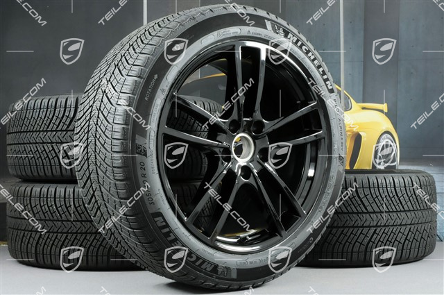20-inch Cayenne COUPE Sport winter wheel set, rims 9J x 20 ET50 + 10,5J x 20 ET55 + Michelin winter tyres 275/45 R20 + 305/40 R20, with TPMS, black high gloss