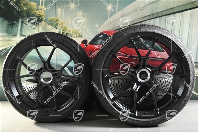 20/21-inch GT3 / GT3RS winter wheel set, central lock wheel rims 9J x 20 ET43 + 11,5J x 21 ET46 + NEW Michelin Pilot Alpin 5 winter tyres 245/35 R20 + 305/30 R21, black high gloss