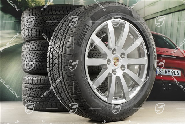 19" Cayenne S Winterräder Satz, Felgen 8,5J x 19 ET47 + 9,5J x 19 ET54 + Pirelli Winterreifen 255/55 R19 + 275/50 R19, mit RDK-Sensoren