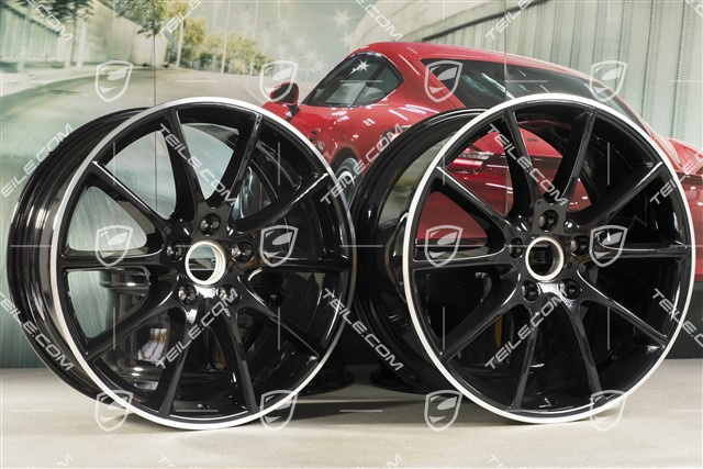 20-inch Cayenne Design wheel rim set, 10,5J x 20 ET64 + 9J x 20 ET50, Exclusiv, wheel star in black