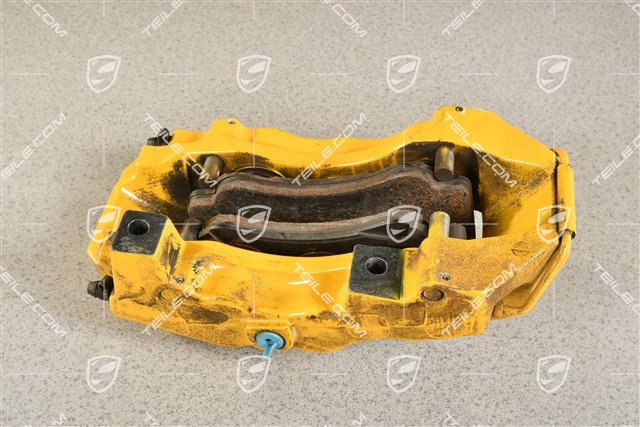 PCCB Fixed calliper without pads, for ceramic brakes, yellow, L