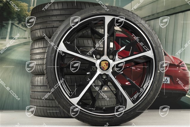 21" Cross Turismo design summer wheel set, rims 9.5J x 21 ET60 + 11.5J x 21 ET66 + NEW Goodyear summer tyres 265/35 R21 + 305/30 R21, black high gloss