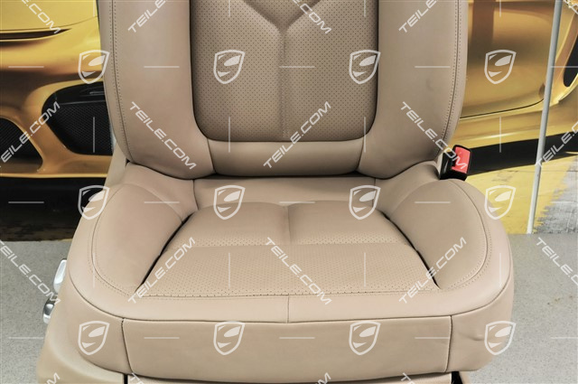 Sitz, elektr. einstellbar, leder, Tartufo, Porsche Wappen, R