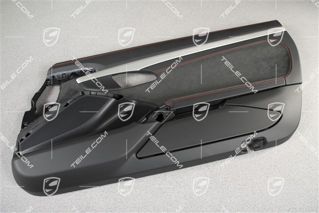 Türverkleidung, GT3, Leder/Alcantara, Schwarz/Indischrot, R